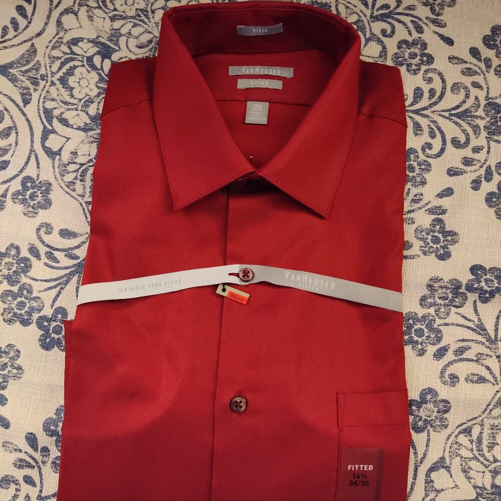 NWT Men's Van Heusen Studio Dress shirt Fitted Size 16 1/2